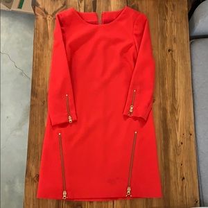 Red long sleeve work dress